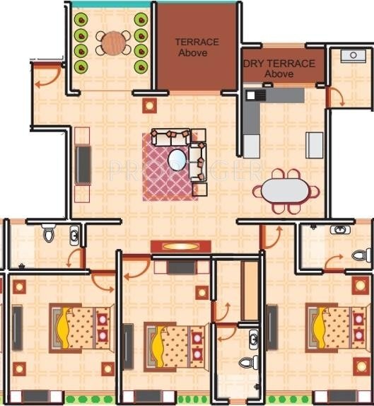 KBD Aurelia (3BHK+3T (1,600 sq ft) 1600 sq ft)