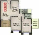 Kumar Panchsheel (2BHK+2T (988 sq ft) 988 sq ft) Kumar Panchsheel (2BHK+2T (988 sq ft) 988 sq ft)