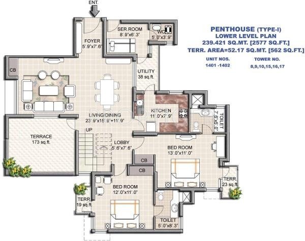 Vipul Greens (4BHK+4T (2,577 sq ft) + Pooja Room 2577 sq ft)