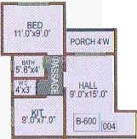 MK Shivam Heights (1BHK+1T (600 sq ft) 600 sq ft)