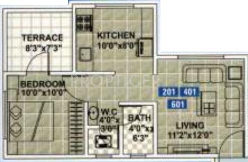 Nirvaan Prakruti Heights (1BHK+1T (574 sq ft) 574 sq ft)