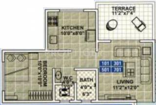 Nirvaan Prakruti Heights (1BHK+1T (594 sq ft) 594 sq ft)