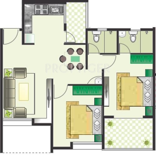 Nirman Brookefield Willows (2BHK+2T (956 sq ft) 956 sq ft)