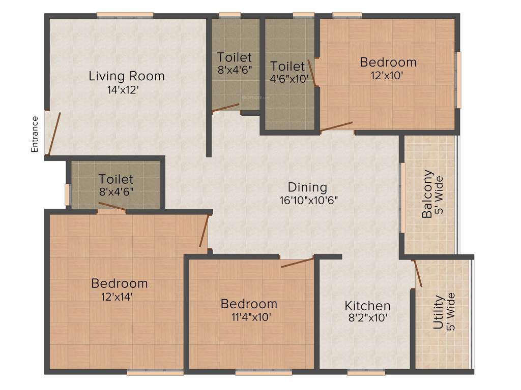 DSR Green Field (3BHK+3T (1,477 sq ft) 1477 sq ft)