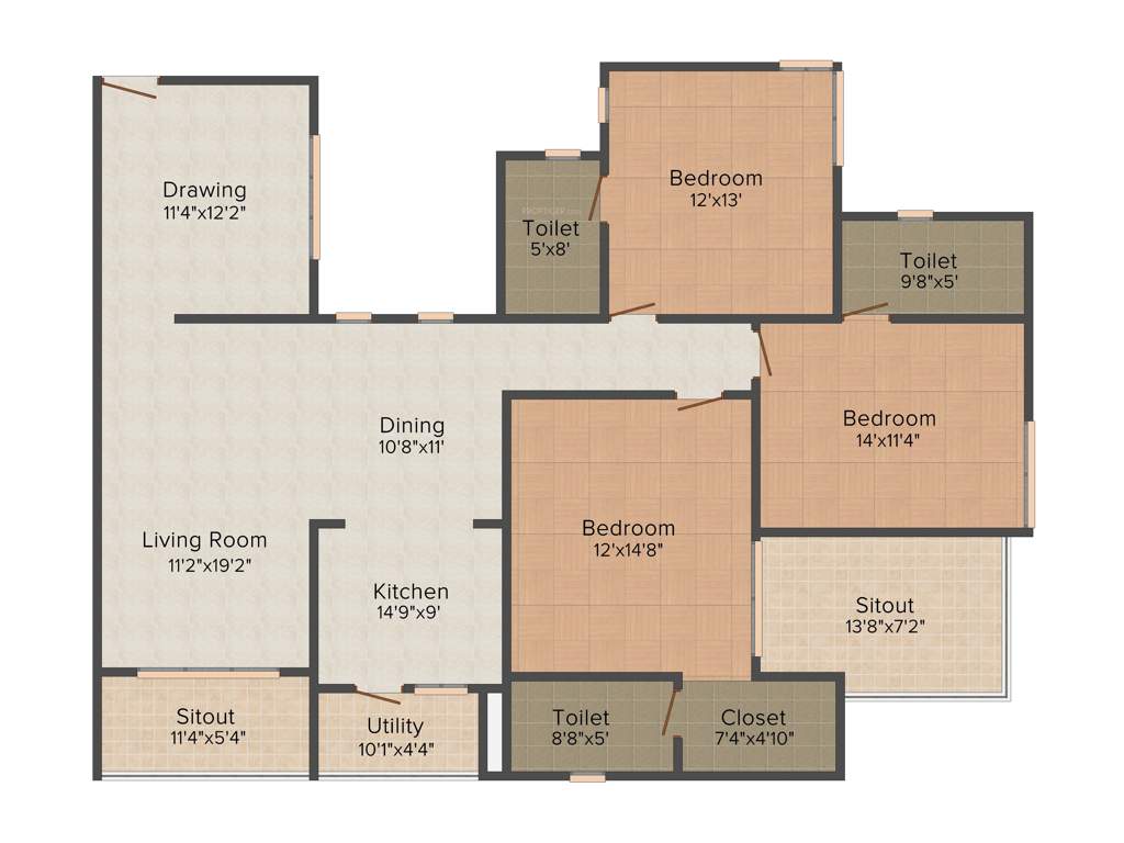 DSR Sunrise Towers (3BHK+3T (2,010 sq ft) 2010 sq ft)