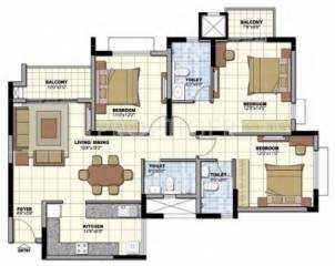 Prestige Norwood at Sunrise Park (3BHK+3T (1,599 sq ft) 1599 sq ft)