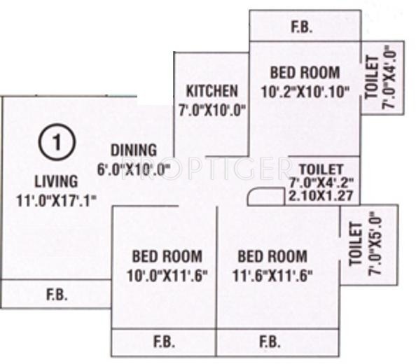 Bhumiraj Hermitage (3BHK+3T (1,451 sq ft) 1451 sq ft) Bhumiraj Hermitage (3BHK+3T (1,451 sq ft) 1451 sq ft)
