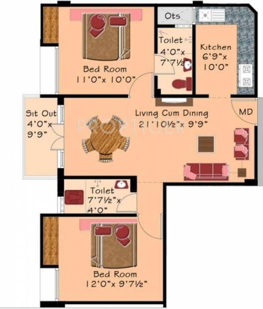 Arrummula Sree Thangam Enclave (2BHK+2T (882 sq ft) 882 sq ft)