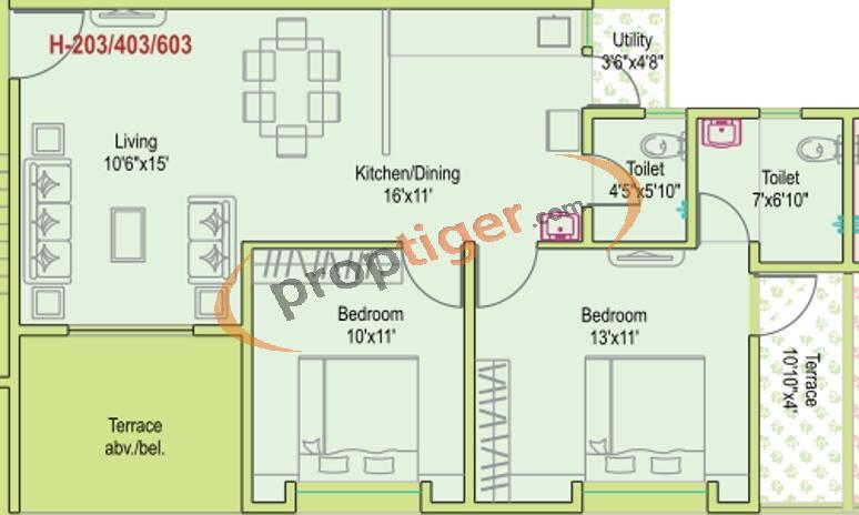 Siddhivinayak Prime Plus Phase 2 (2BHK+2T (974 sq ft) 974 sq ft)