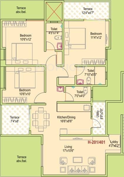 Siddhivinayak Prime Plus Phase 2 (3BHK+3T (1,479 sq ft) 1479 sq ft)