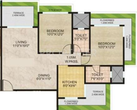 Cosmos Harmony (2BHK+2T (750 sq ft) 750 sq ft)
