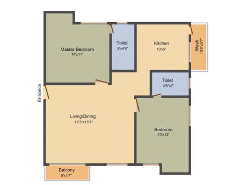 India Vidya Vivat (2BHK+2T (1,075 sq ft) 1075 sq ft)