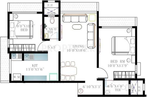 Kabra Nandanwadi (2BHK+2T (1,040 sq ft) 1040 sq ft)