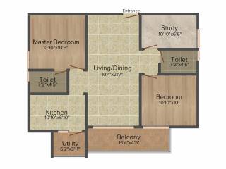 Trifecta Joli (2BHK+2T (1,229 sq ft) + Study Room 1229 sq ft) Trifecta Joli (2BHK+2T (1,229 sq ft) + Study Room 1229 sq ft)