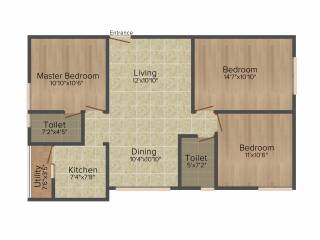 Trifecta Joli (3BHK+2T (1,130 sq ft) 1130 sq ft)