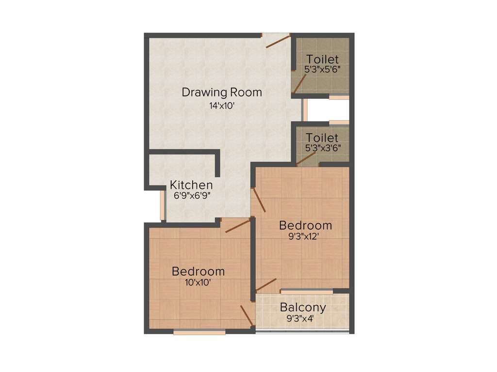 Arsh Green Heights (2BHK+2T (800 sq ft) 800 sq ft)