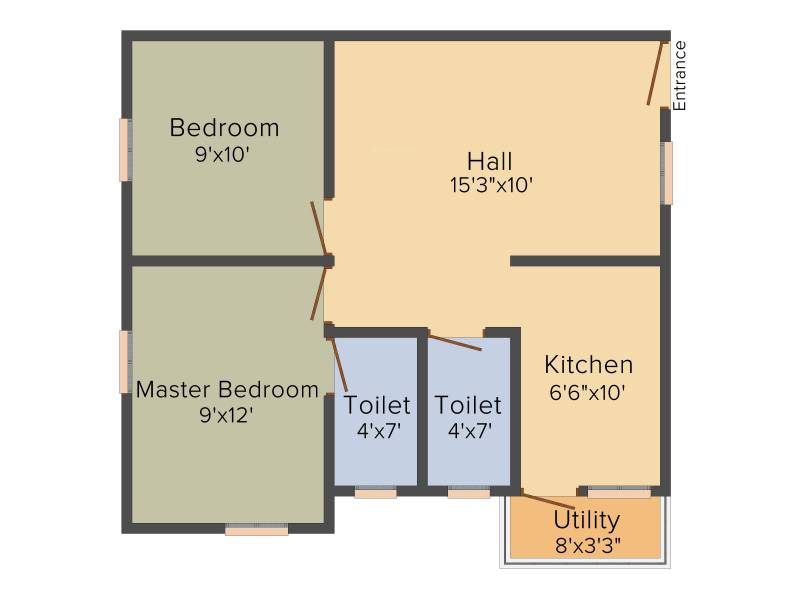 JMM Bell Flower Apartments (2BHK+2T (730 sq ft) 730 sq ft)