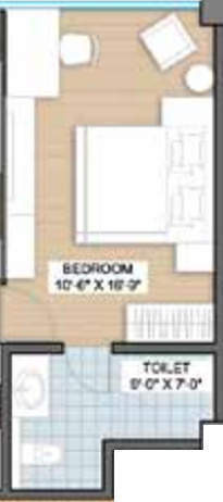 Viridian WTC Amari Apartment (1BHK+1T (820 sq ft) 820 sq ft)