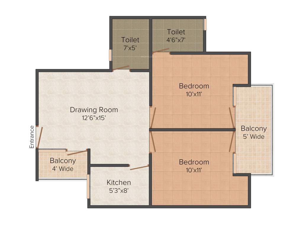 Supertech Livingston (2BHK+2T (850 sq ft) 850 sq ft)