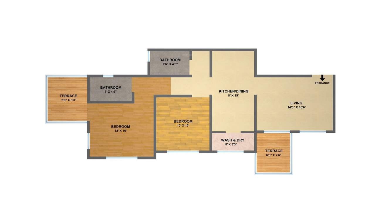 Mont Vert Oystera (2BHK+2T (981 sq ft) 981 sq ft)