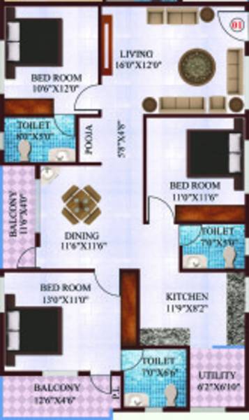 Shriram Gardenia (3BHK+3T (1,560 sq ft) 1560 sq ft) Shriram Gardenia (3BHK+3T (1,560 sq ft) 1560 sq ft)
