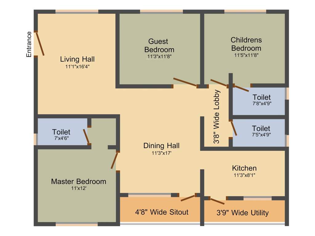 Anuradha Siri Jewel (3BHK+3T (1,565 sq ft) 1565 sq ft)