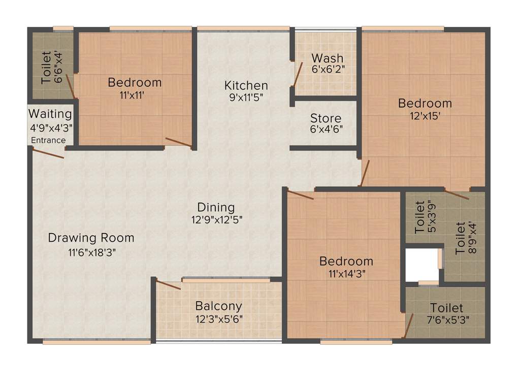 Zodiac Aarish (3BHK+3T (2,358 sq ft) 2358 sq ft)