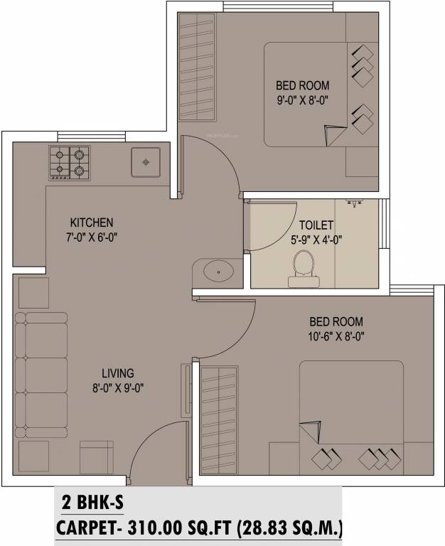 Xrbia Ambi (2BHK+1T (435 sq ft) 435 sq ft)