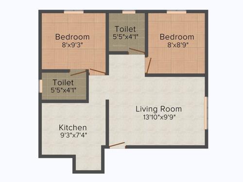 Annai Aahana (2BHK+2T (590 sq ft) 590 sq ft)