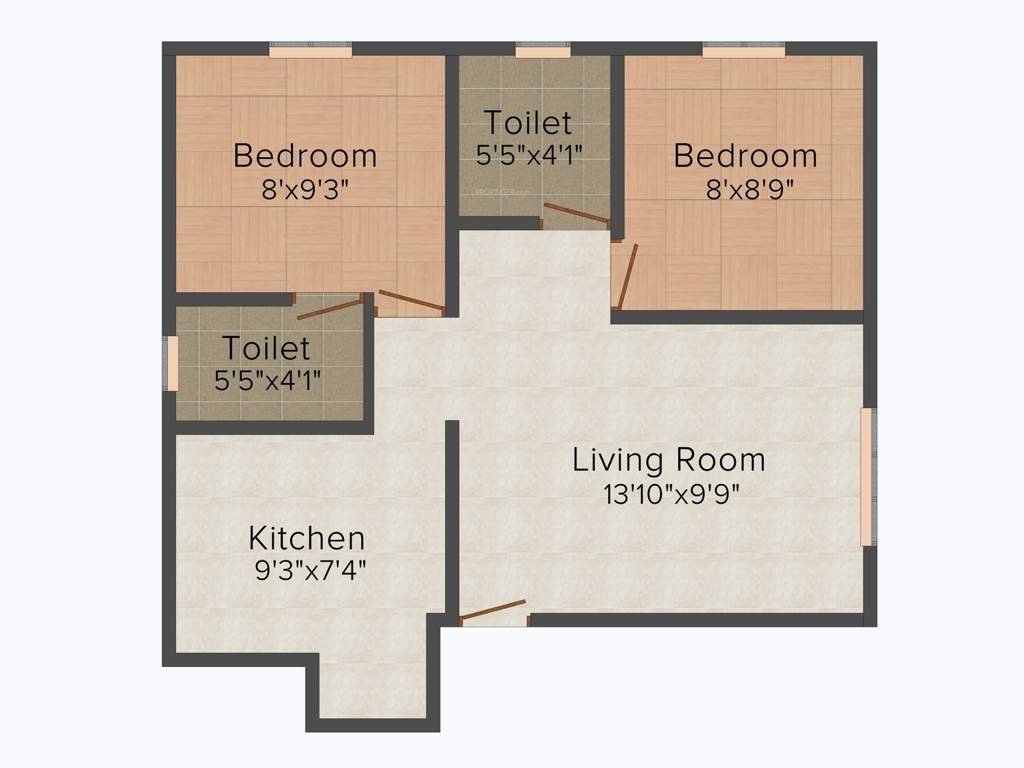 Annai Aahana (2BHK+2T (590 sq ft) 590 sq ft)