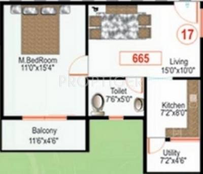 Eternity Ecstasy (1BHK+1T (665 sq ft) 665 sq ft)