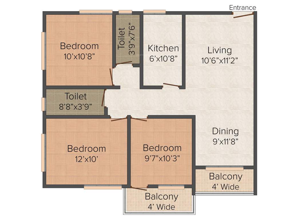Bhawani Bhawani Dham (3BHK+2T (1,198 sq ft) 1198 sq ft)