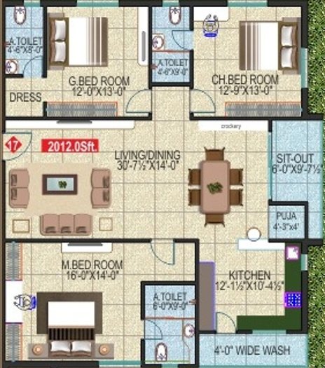 Green The Hive (3BHK+3T (2,012 sq ft) 2012 sq ft)
