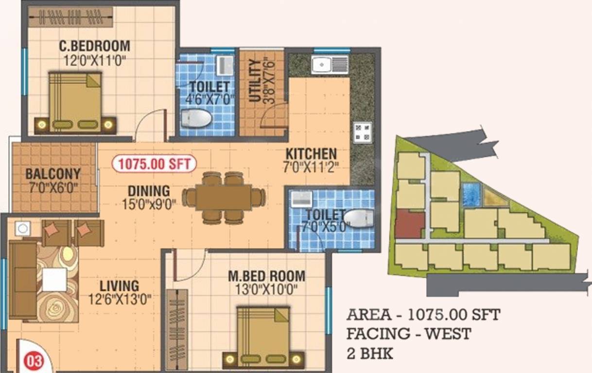 SLV RK Signature (2BHK+2T (1,075 sq ft) 1075 sq ft) SLV RK Signature (2BHK+2T (1,075 sq ft) 1075 sq ft)