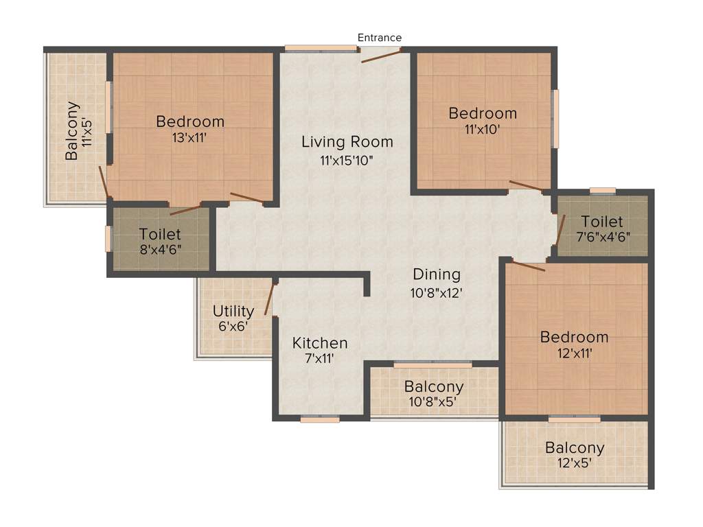 SLV RK Signature (3BHK+2T (1,465 sq ft) 1465 sq ft)