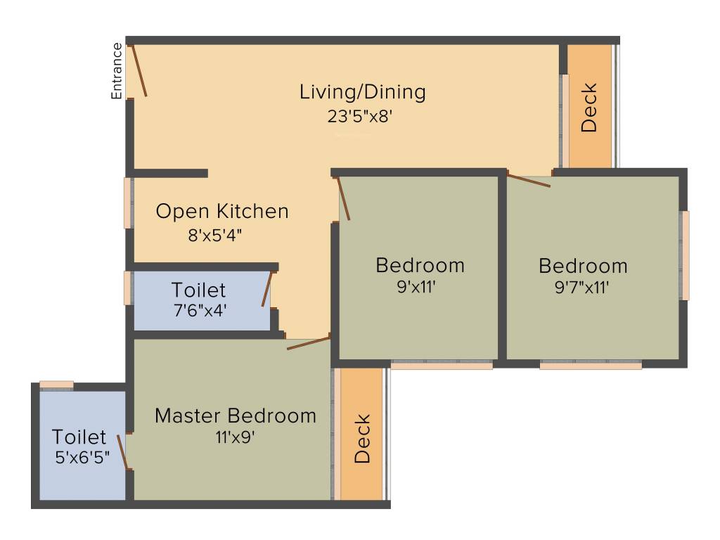 Cancun Skylark (3BHK+3T (1,200 sq ft) 1200 sq ft)