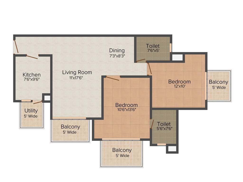 Heritage Ozone Square (2BHK+2T (1,200 sq ft) 1200 sq ft)