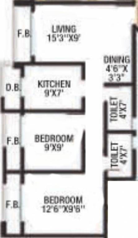 Anchor Park (2BHK+2T (802 sq ft) 802 sq ft) Anchor Park (2BHK+2T (802 sq ft) 802 sq ft)