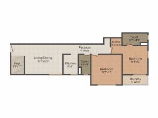 Ruchi Active Acres (2BHK+2T (1,276 sq ft) 1276 sq ft) Ruchi Active Acres (2BHK+2T (1,276 sq ft) 1276 sq ft)