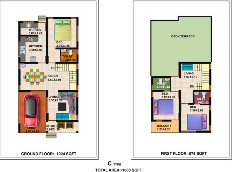 Shanoor Willows (3BHK+3T (1,600 sq ft) 1600 sq ft)