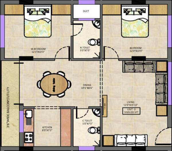 Anubhava Sai Brinda (2BHK+2T (1,029 sq ft) 1029 sq ft) Anubhava Sai Brinda (2BHK+2T (1,029 sq ft) 1029 sq ft)