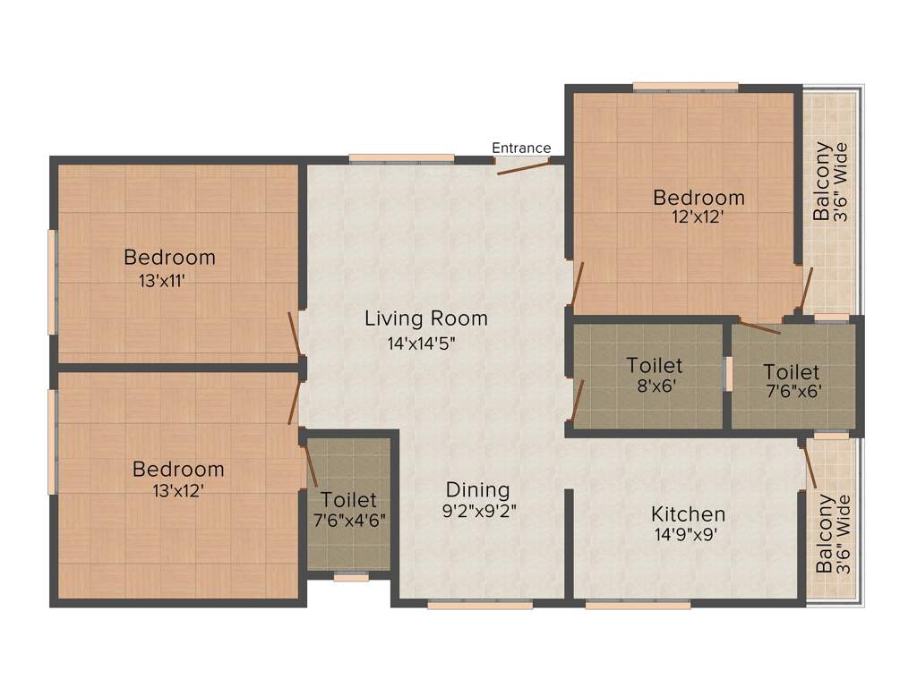 Anubhava Sai Brinda (3BHK+3T (1,590 sq ft) 1590 sq ft)