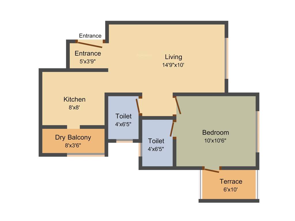 Goel Ganga Amber (1BHK+1T (685 sq ft) 685 sq ft)