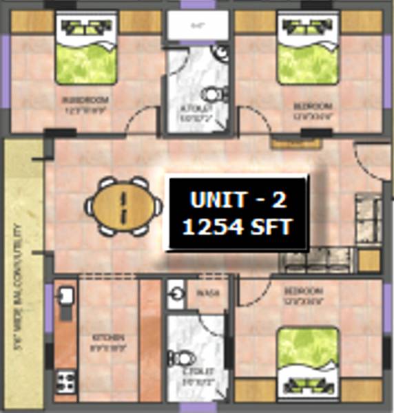 Anubhava Ishwerya Sai Krupa (3BHK+2T (1,254 sq ft) 1254 sq ft) Anubhava Ishwerya Sai Krupa (3BHK+2T (1,254 sq ft) 1254 sq ft)