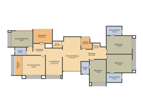 Sharanya Bellevue (4BHK+4T (3,525 sq ft) + Pooja Room 3525 sq ft)