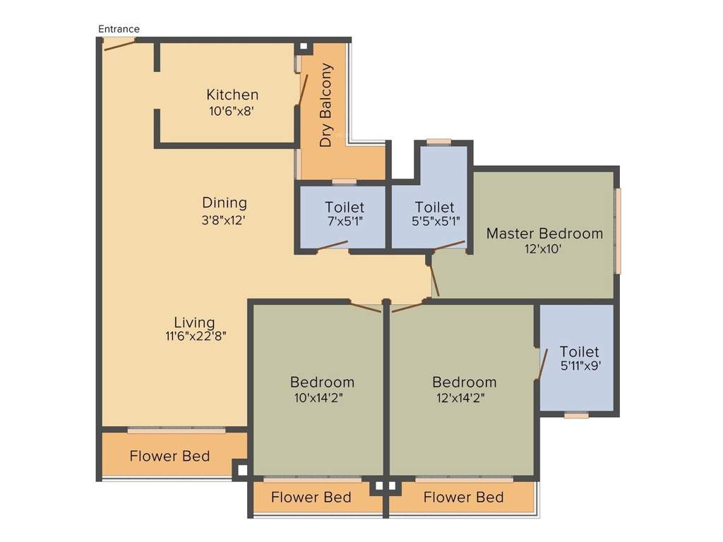 Sonam Indraprasth (3BHK+3T (1,680 sq ft) 1680 sq ft)