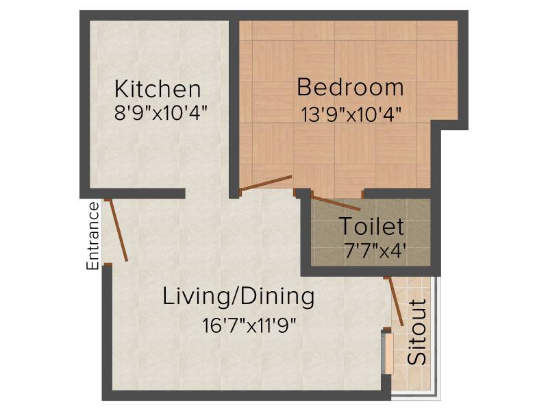 Kate Moze Eastern Royale (1BHK+1T (620 sq ft) 620 sq ft)