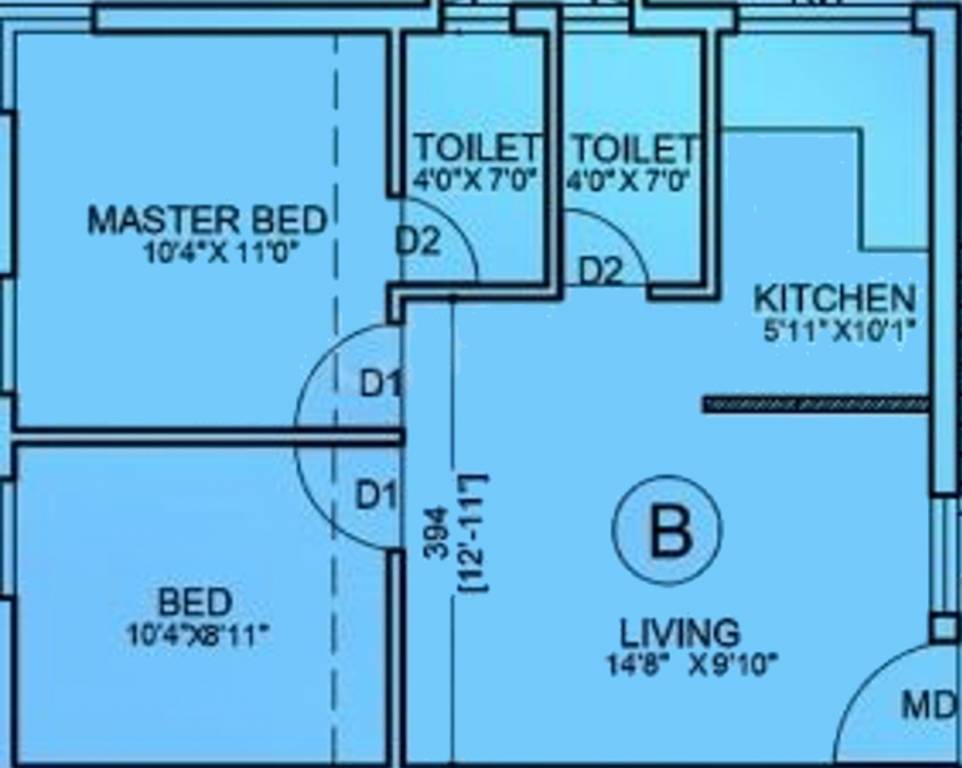 Victoria Saidhaan Richdale (2BHK+2T (746 sq ft) 746 sq ft)