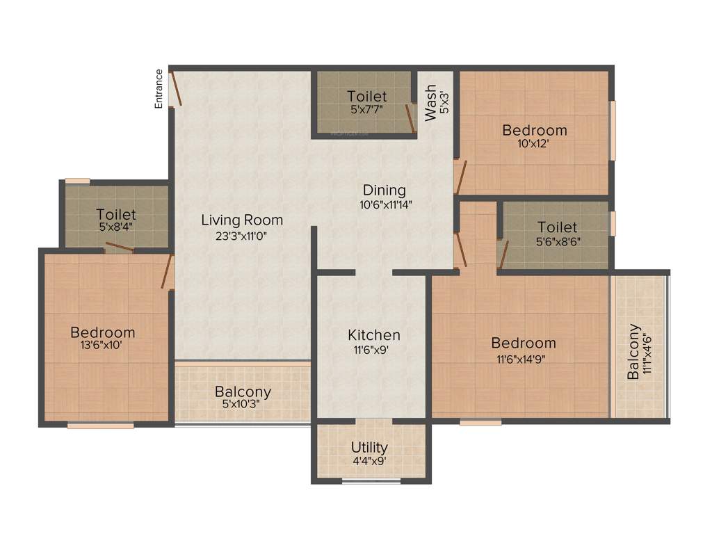 Indrasai Indra Keerthi Sadan (3BHK+3T (1,575 sq ft) 1575 sq ft)
