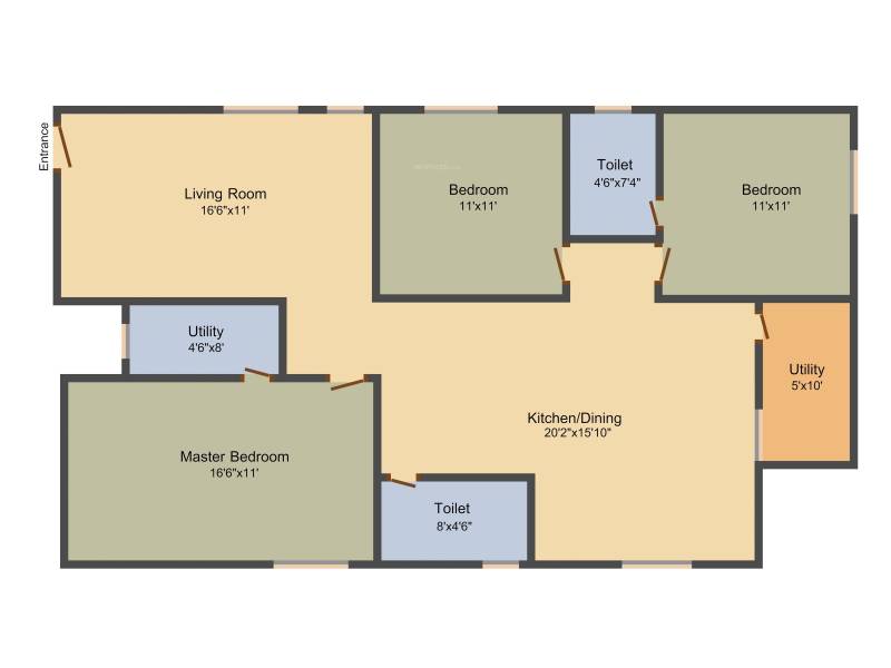 Mitra Solitaire (3BHK+3T (1,455 sq ft) 1455 sq ft)